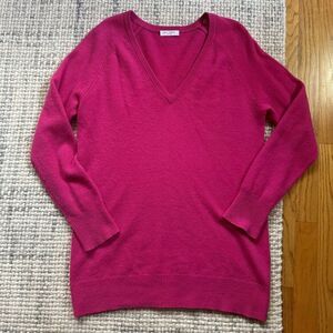 Equipment Pink Fuchsia Cashmere V-Neck Sweater Small